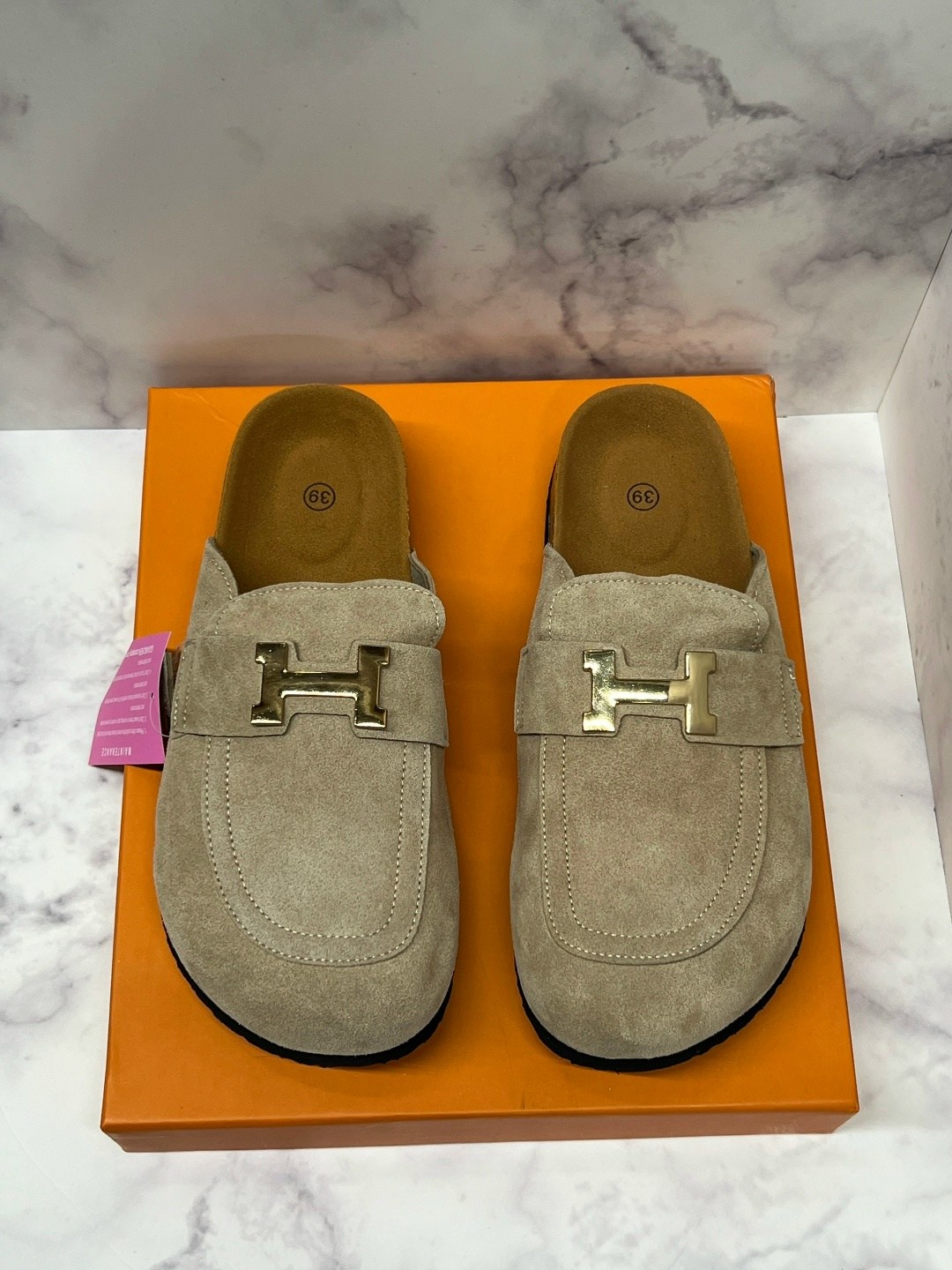 ,замшевые шлепанцы hermes,мюли сабо,мюли замшевые,мюли miu miu