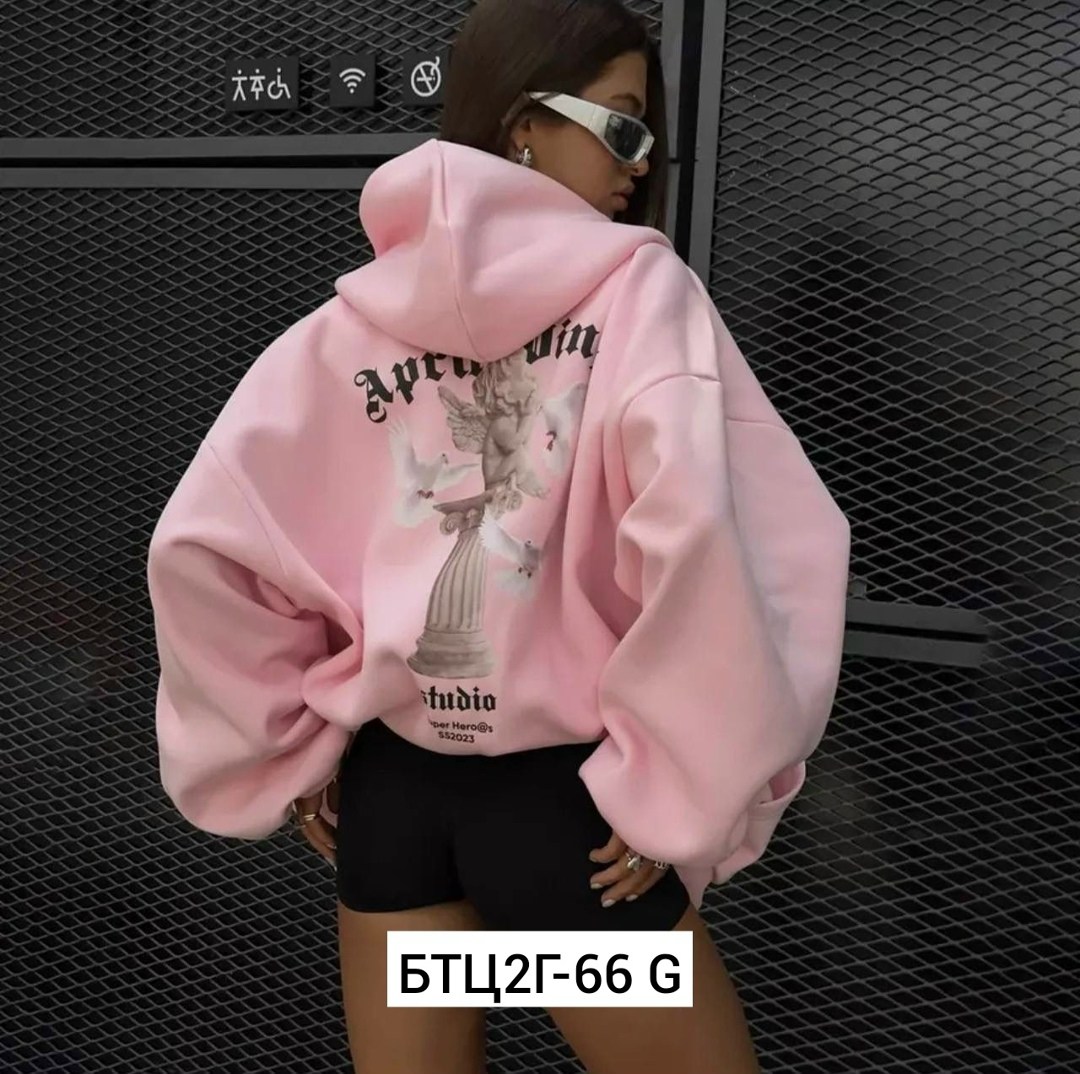 зип худи оверсайз на молнии с принтом с начесом,зип худи оверсайз с начесом с принтом april wings,женская розовая толстовка aligaia,зип худи оверсайз на молнии с принтом с начесом april wings,зип худи