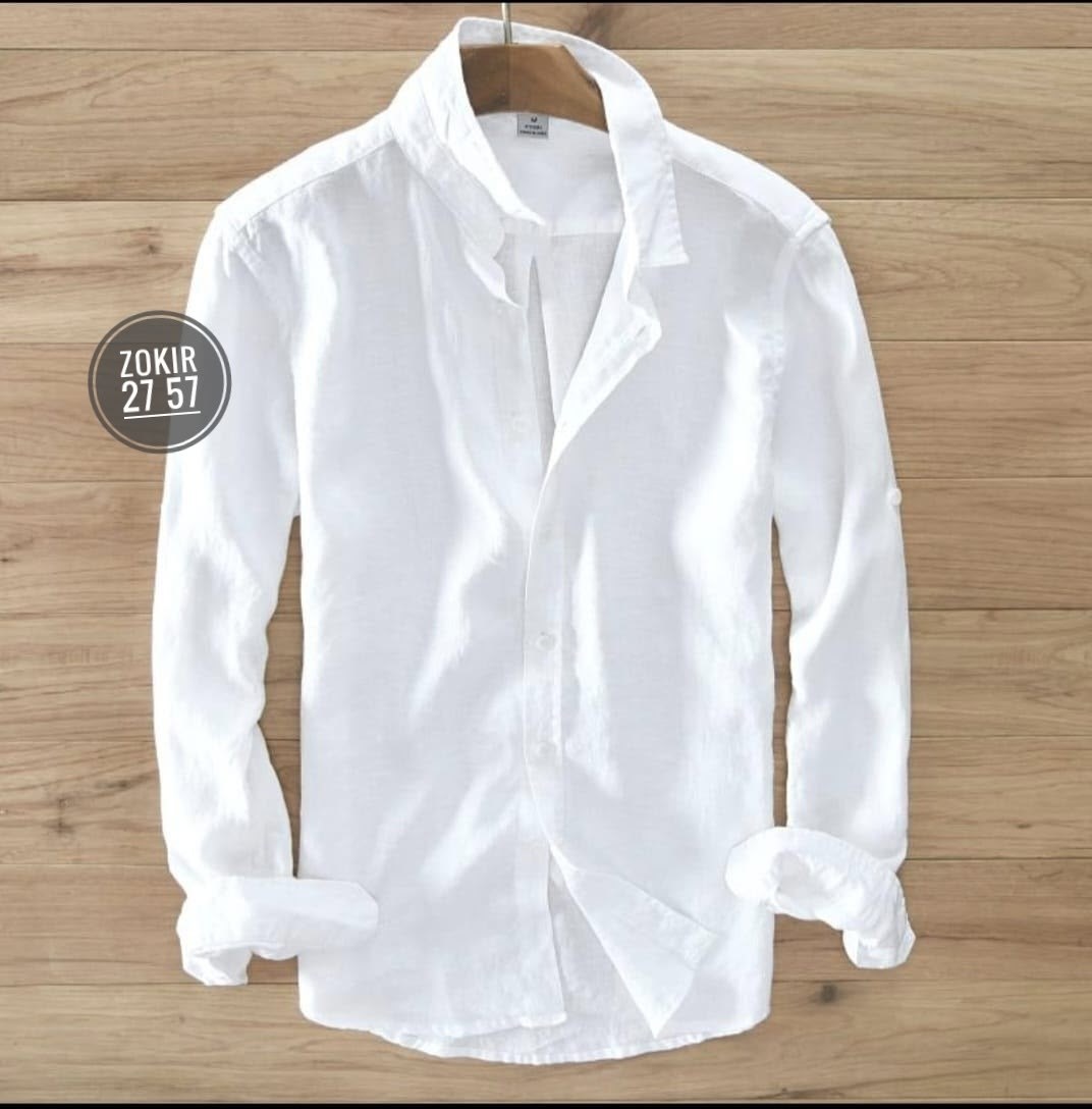 мужская хлопковая льняная рубашка с длинным рукавом,льняная рубашка мужская,рубашка мужская белая,мужские рубашки,рубашка льняная мужская белая