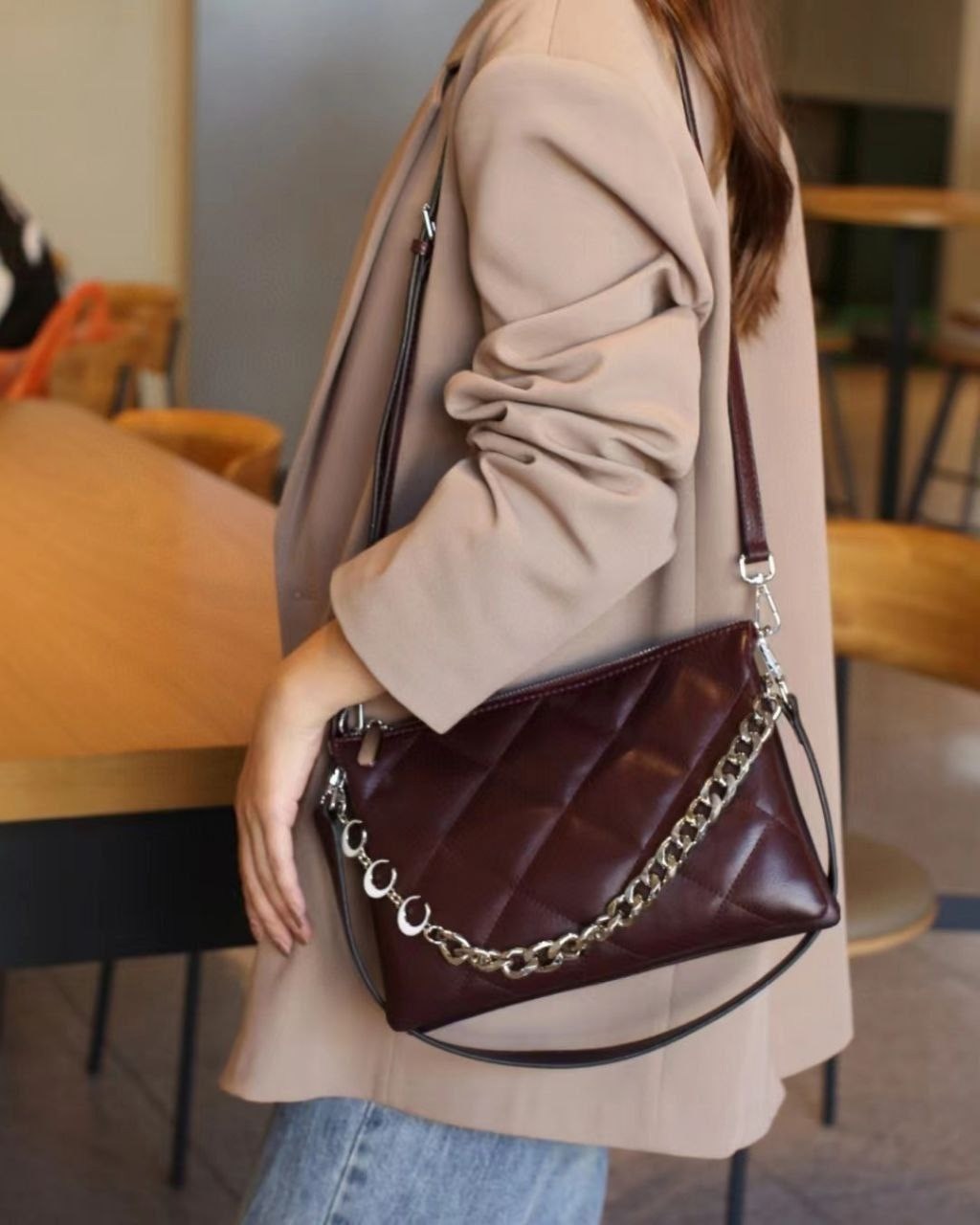 модная сумка,сумка с цепочкой,женская сумка,сумка женская бордовая,сумка