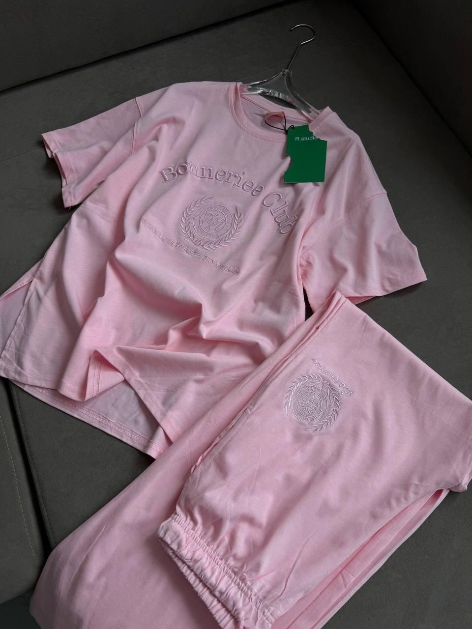 розовый футболка,костюм женский,розовая футболка chrome hearts,футболки женская,костюм