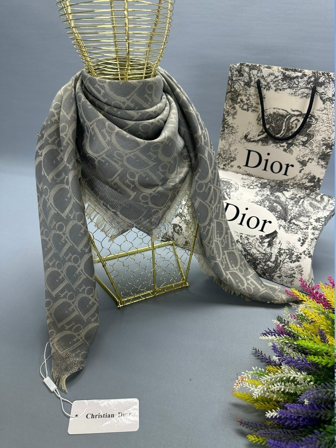 палантин платок,брендовый платок,платок dior,шарф женский платок,кашемировый платок