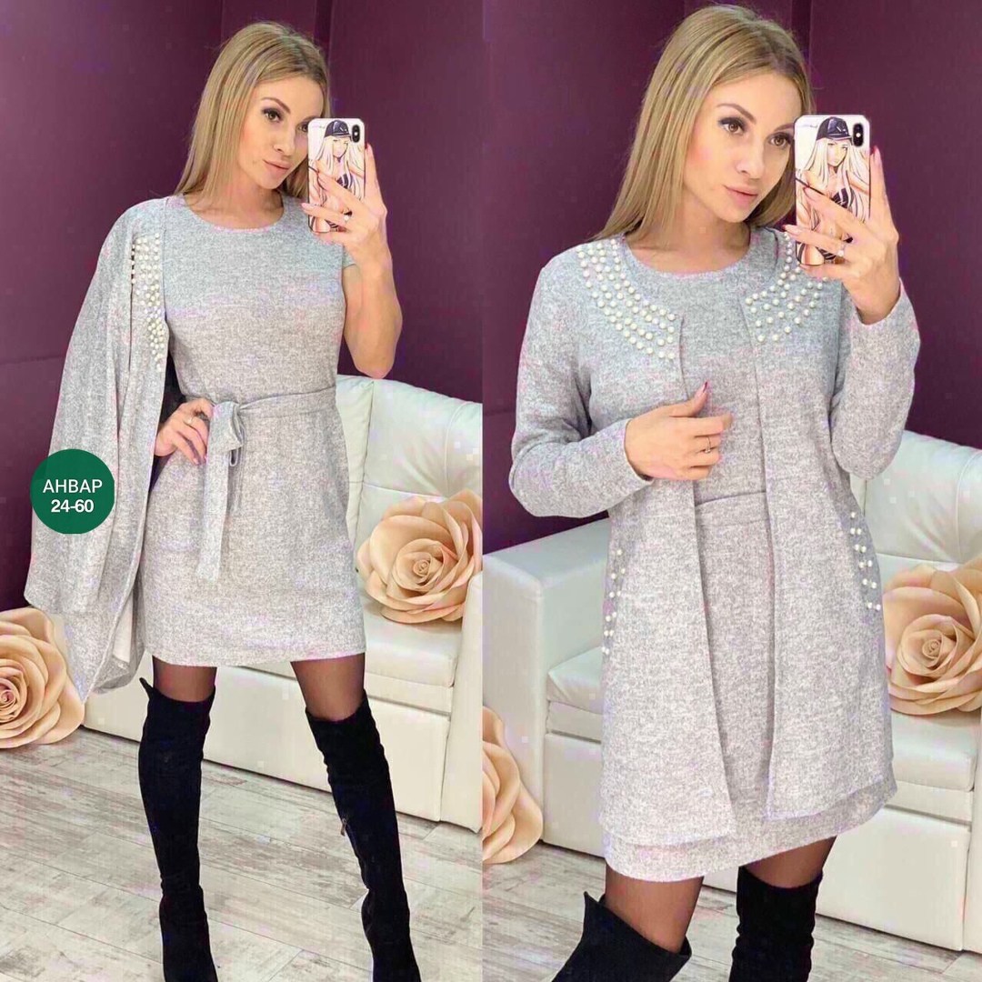 платья двойка,платье двойка ангора ,женское платье теплое,платье женской,теплое платье