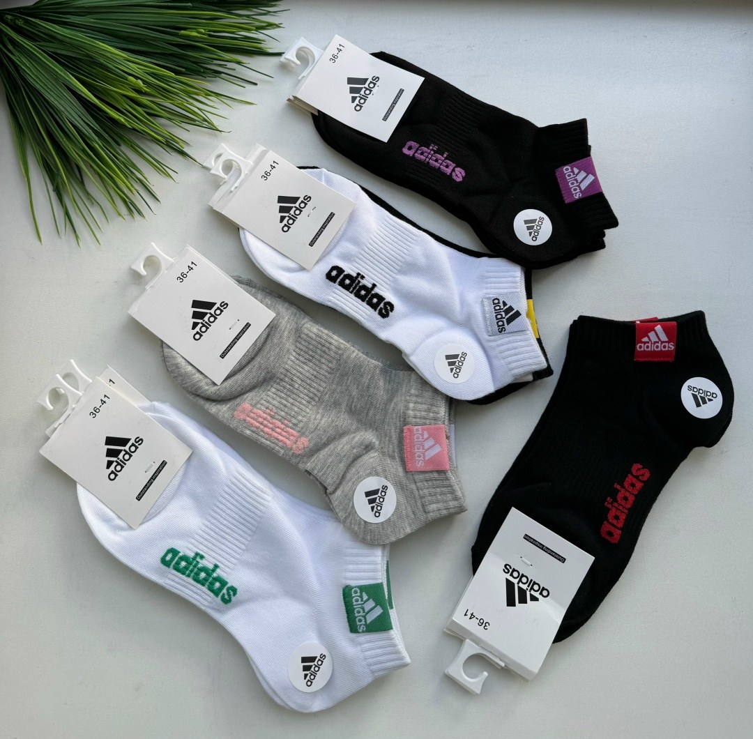 носки короткие спортивные набор,носки адидас,белые короткие носки адидас,комплект носков адидас,носки адидас набор