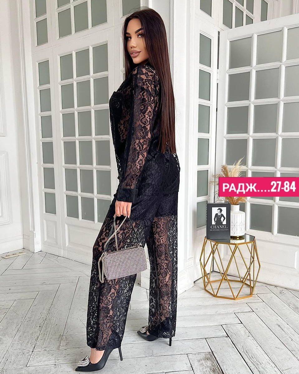 брючный костюм с кружевным,костюм двойка гипюр,костюм гипюровый брючный,костюм кружевной брючный havadi,женские костюмы