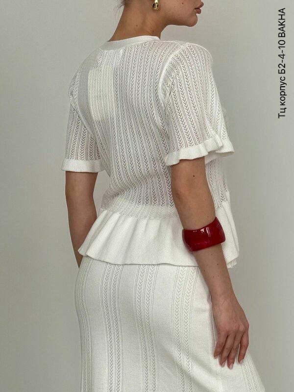 костюм юбочный трикотажный вязаный khubbi,вязаный костюм с юбкой,вязаное платье с баской,костюм женский крючком,трикотажные костюмы