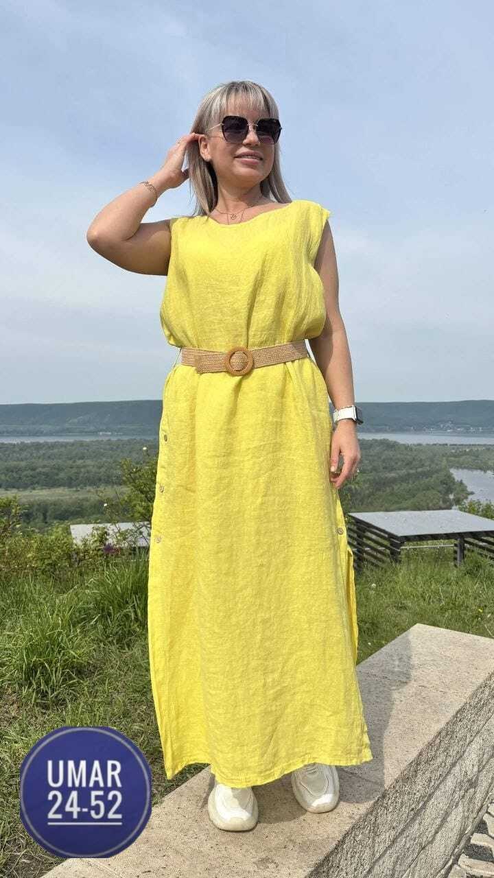 платье стильное льняное,платье желтое,женские летние платья,платье сарафан,желтый сарафан
