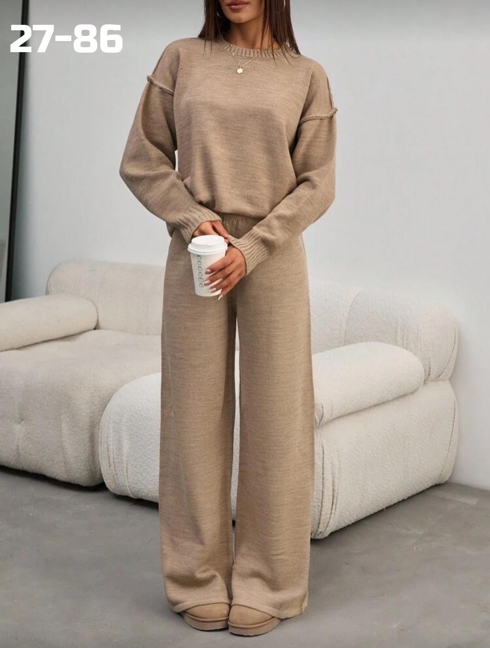 костюм женский кофта и штаны арт. 1549041,трикотажные костюмы,женский костюм серый,женские костюмы,костюм двойка кашемир