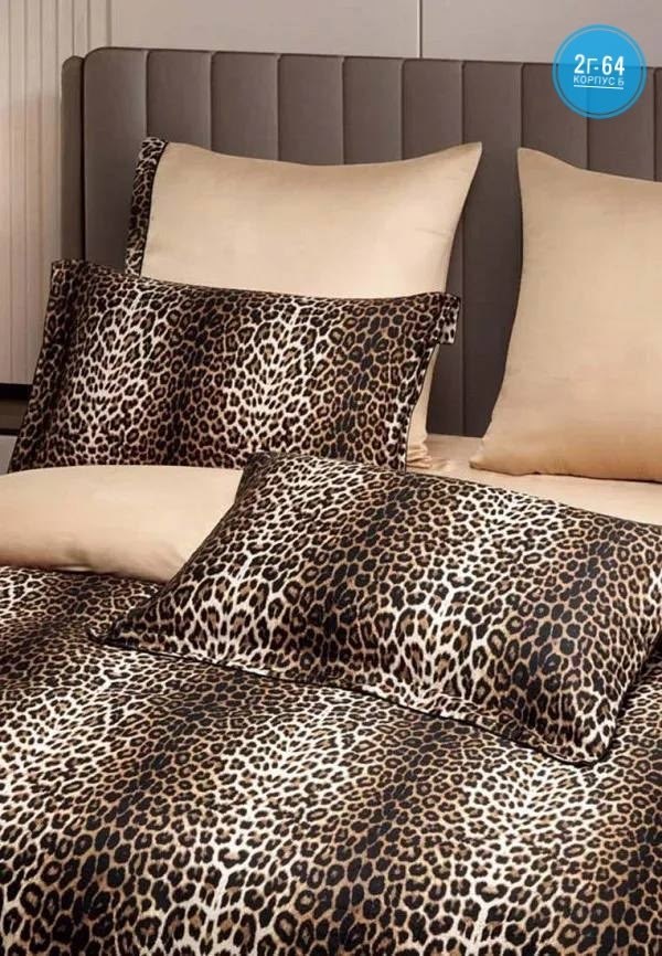 комплект постельного белья,постельного белья,комплект постельного белья roberto cavalli,постельное белье arya,китайский сатин леопардовый