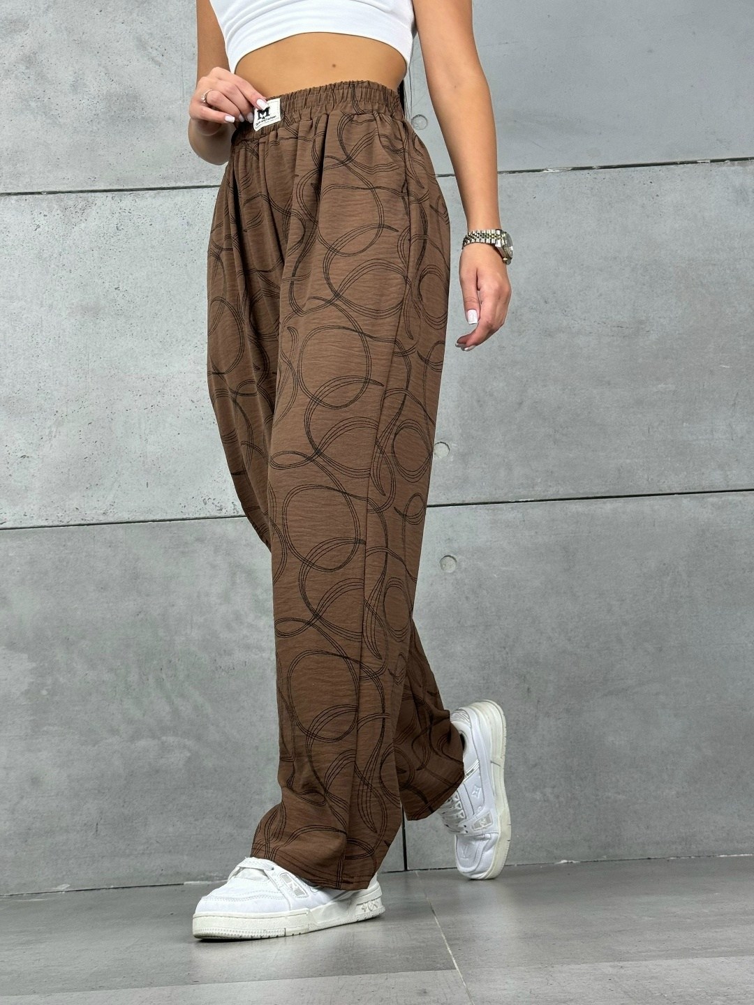 повседневные брюки,модные брюки,брюки женские,брюки с принтом,комбинированные брюки