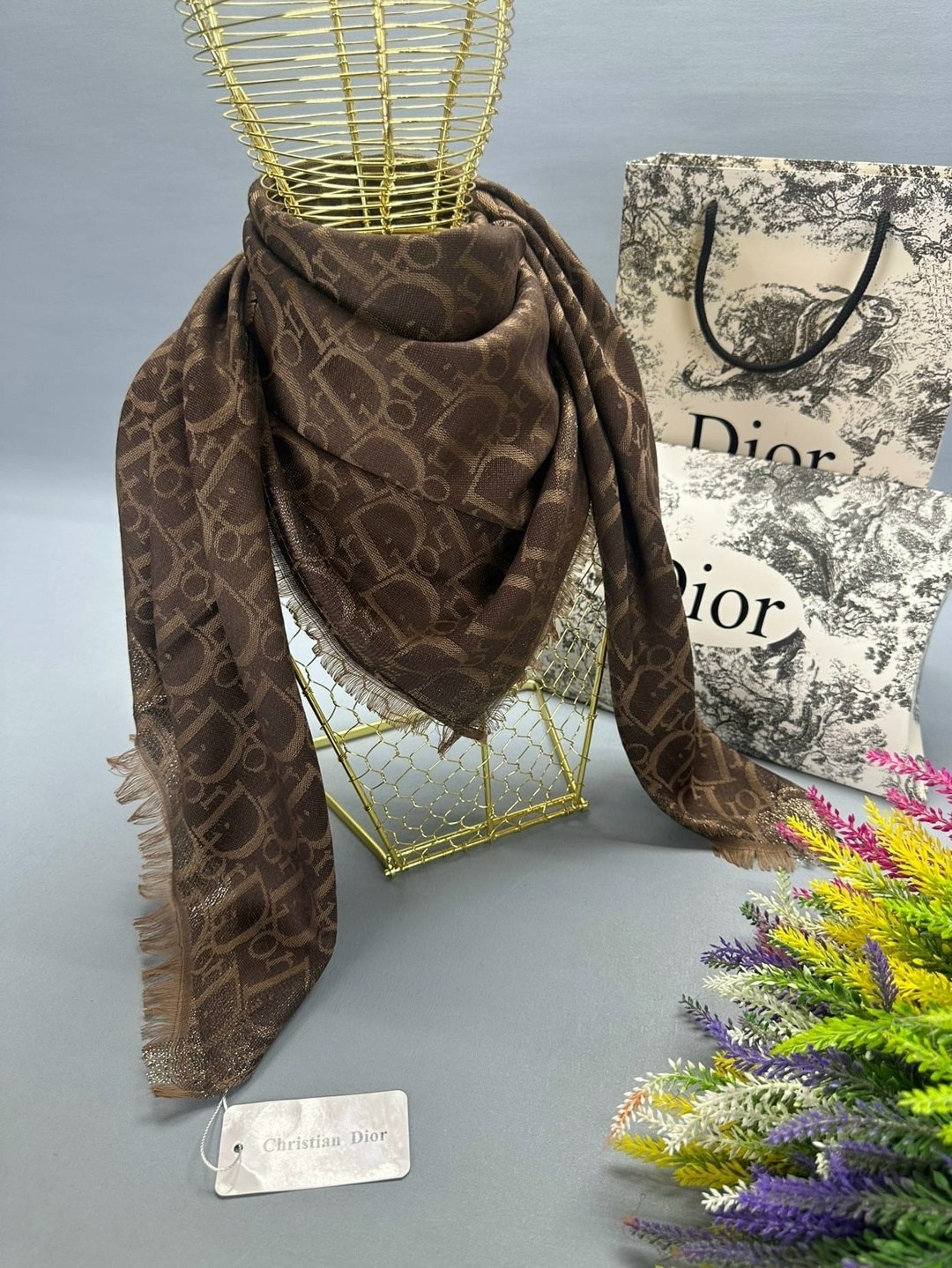 палантин платок,брендовый платок,платок dior,шарф женский платок,кашемировый платок