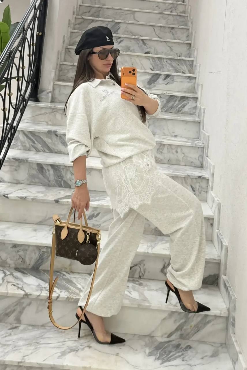 трикотажные костюмы,костюм женский вязаный,женский трикотажный костюм,брючный комплект,костюм брючный белый