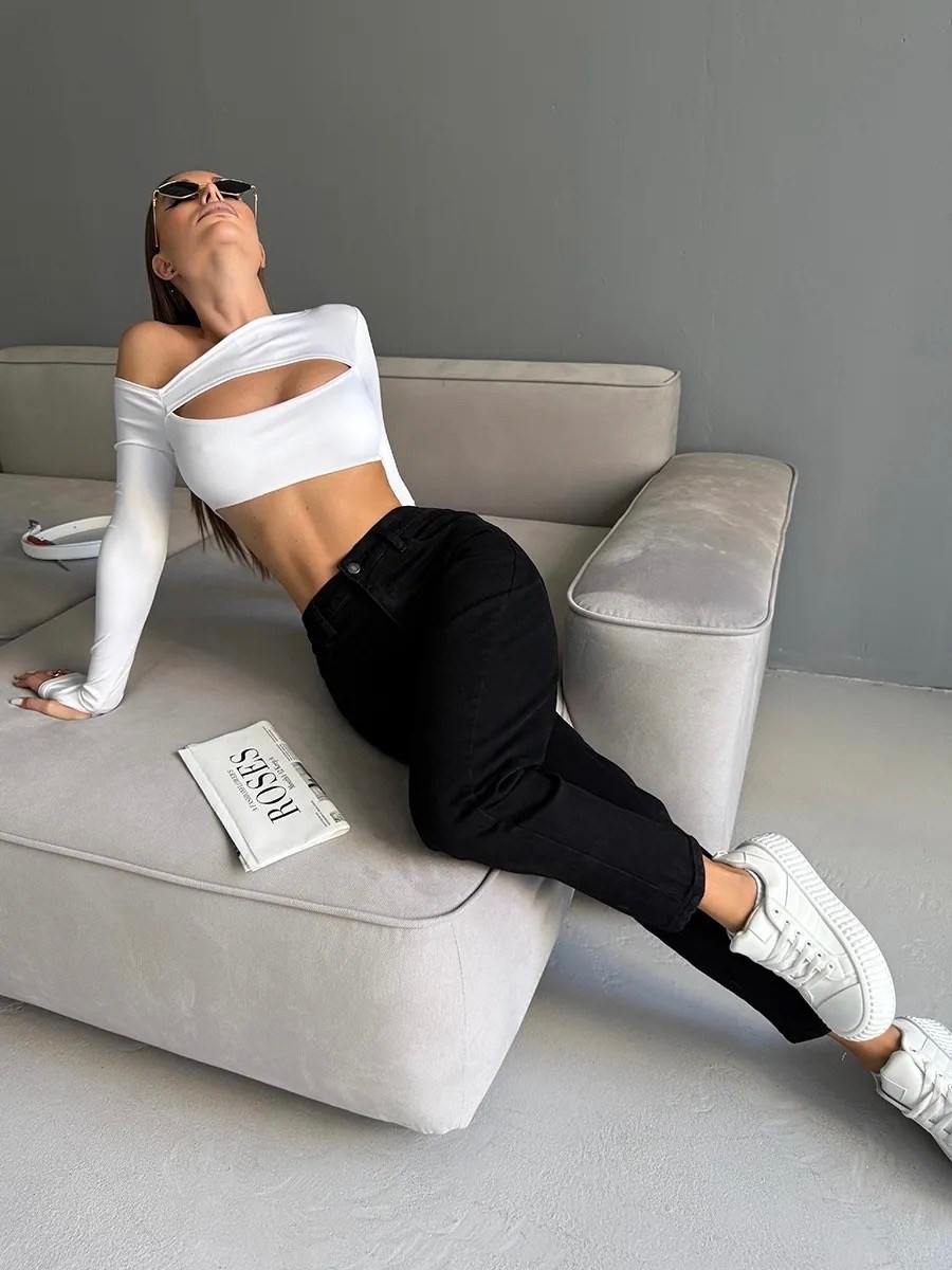 джинсы женский черный,джинсы бананы черные lallirum,джинсы бананы черные,джинсы женские,джинсы мом