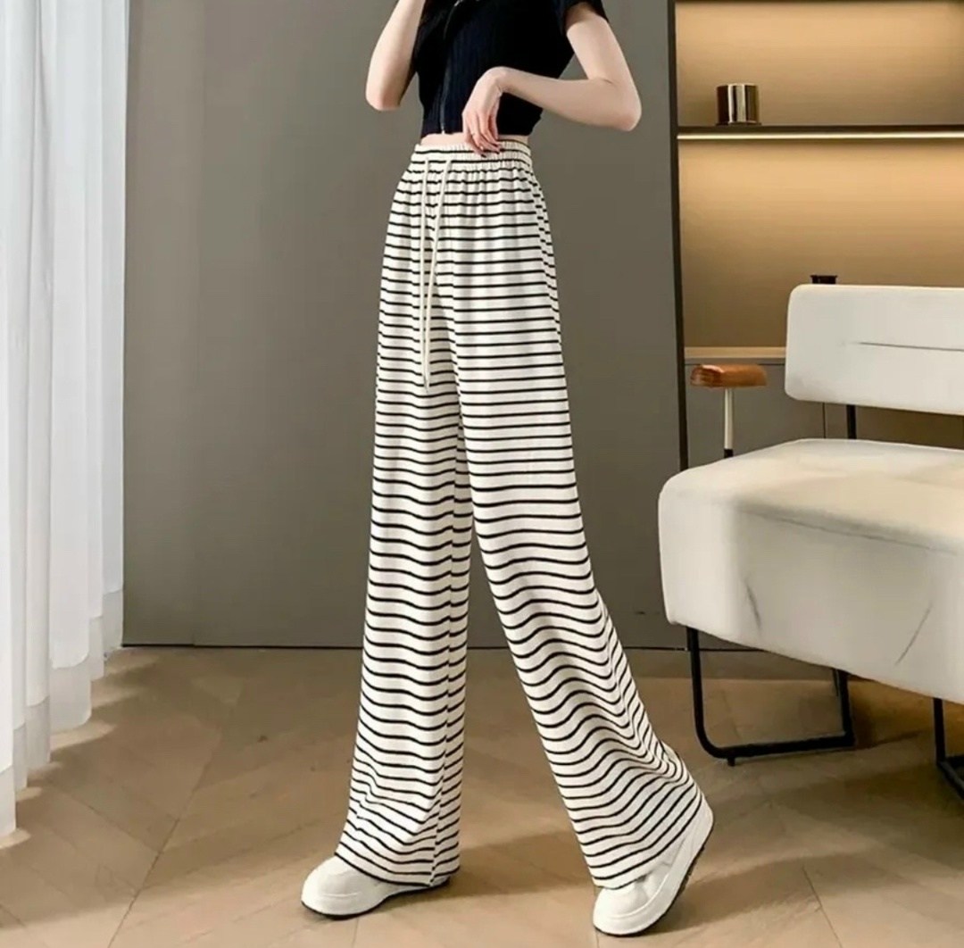 брюки женские прямые в полоску,брюки повседневные женские брюки свободного кроя,широкие брюки в черно-белую полоску для женщин,широкие брюки в полоску женские,брюки женские широкие