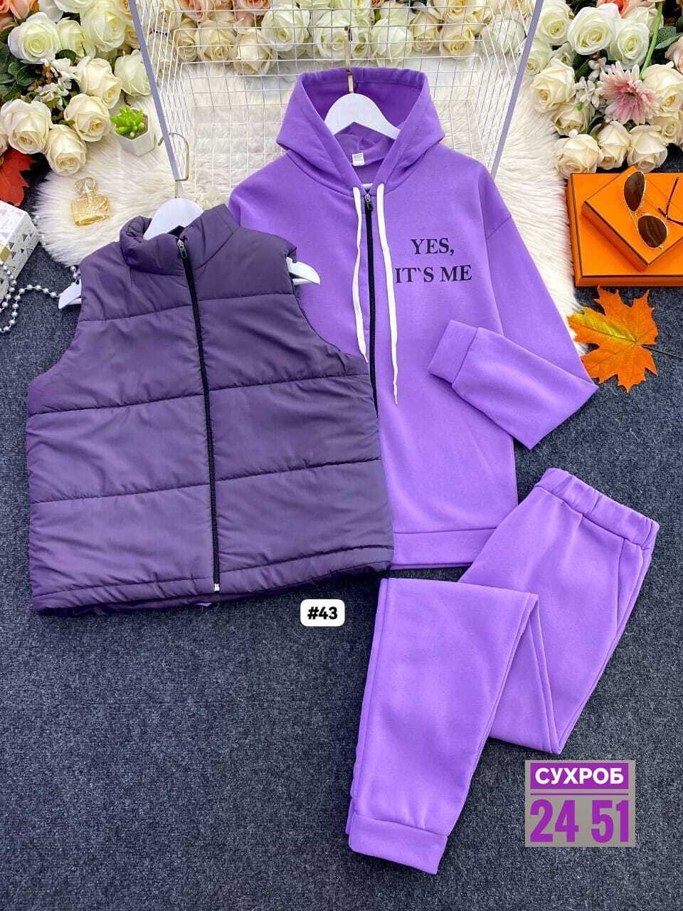 теплый спортивный костюм на флисе с жилеткой halein,костюм на флисе,костюм женский на флисе,костюме тройке,костюм с жилетом