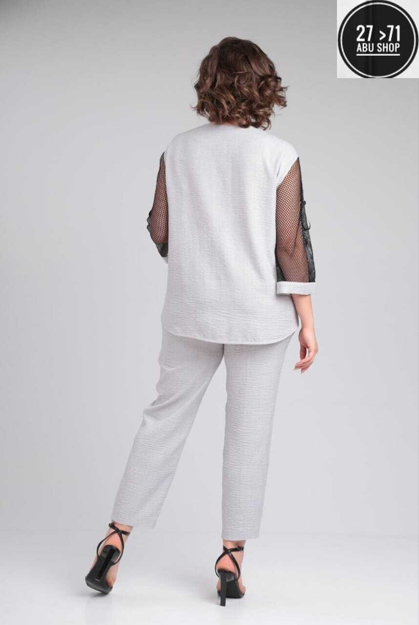 брючный комплект,женские брючные комплекты,брючные костюмы женские,серый брючный костюм,женские костюмы больших размеров