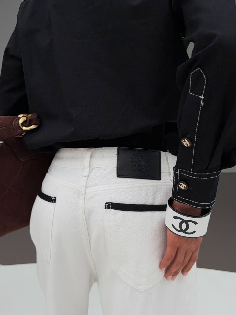 джинсы chanel,белые джинсы,джинсы шанель,женские джинсы,брюки джинсы