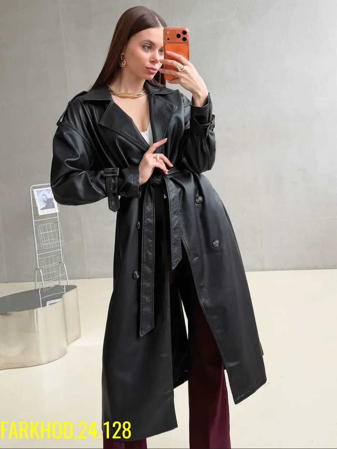 плащ тренч кожаный,кожаный плащ женский,плащ из экокожи,кожаный плащ,тренч из экокожи