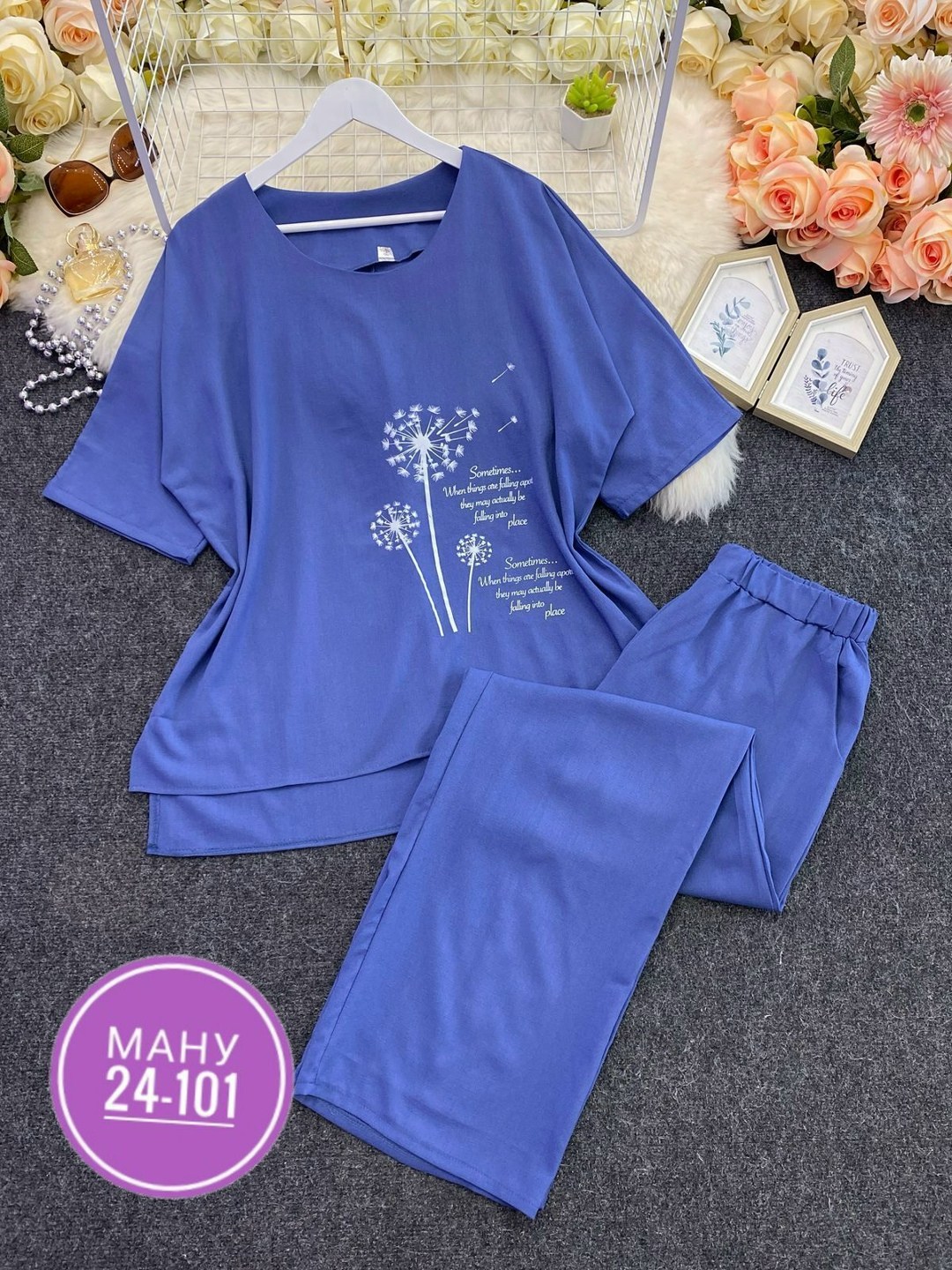 костюм двойка повседневная,костюм женский двойка,костюм женский,костюм двойка,женский костюм двойка футболка/штаны nobilitas голубой (l размер)