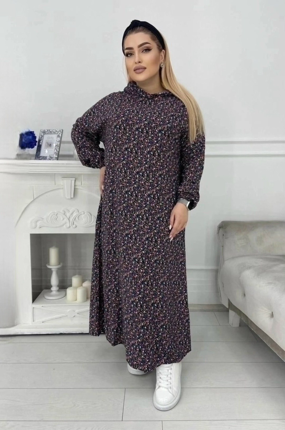 модное платье,мусульманская одежда,мусульманская платья,платье с капюшоном длинное ярусное из штапеля,платье бохо из штапеля