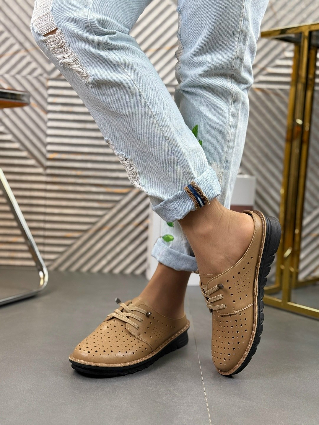 ,обуви, повседневные,мокасины с перфорацией, женская