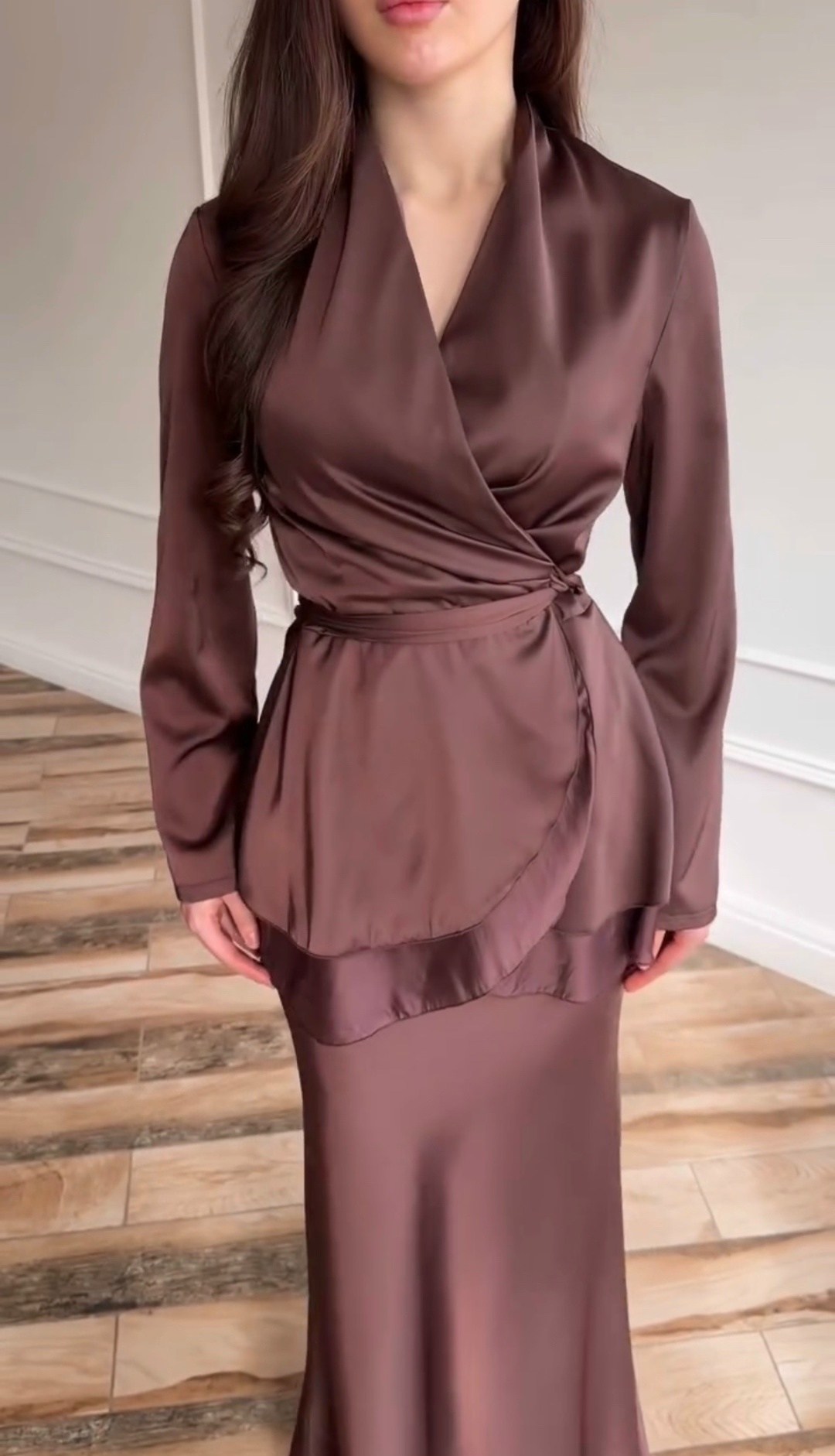 шелковый костюм двойка с юбкой макси by rumi,атласное платье,наряд,костюм с юбкой 11-345-12 pur pur,вечернее платье