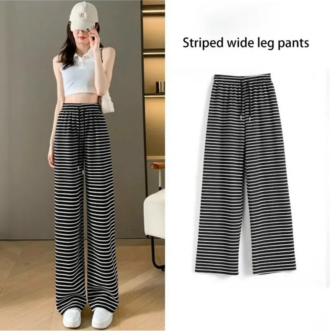 брюки женские прямые в полоску,брюки повседневные женские брюки свободного кроя,широкие брюки в черно-белую полоску для женщин,широкие брюки в полоску женские,брюки женские широкие