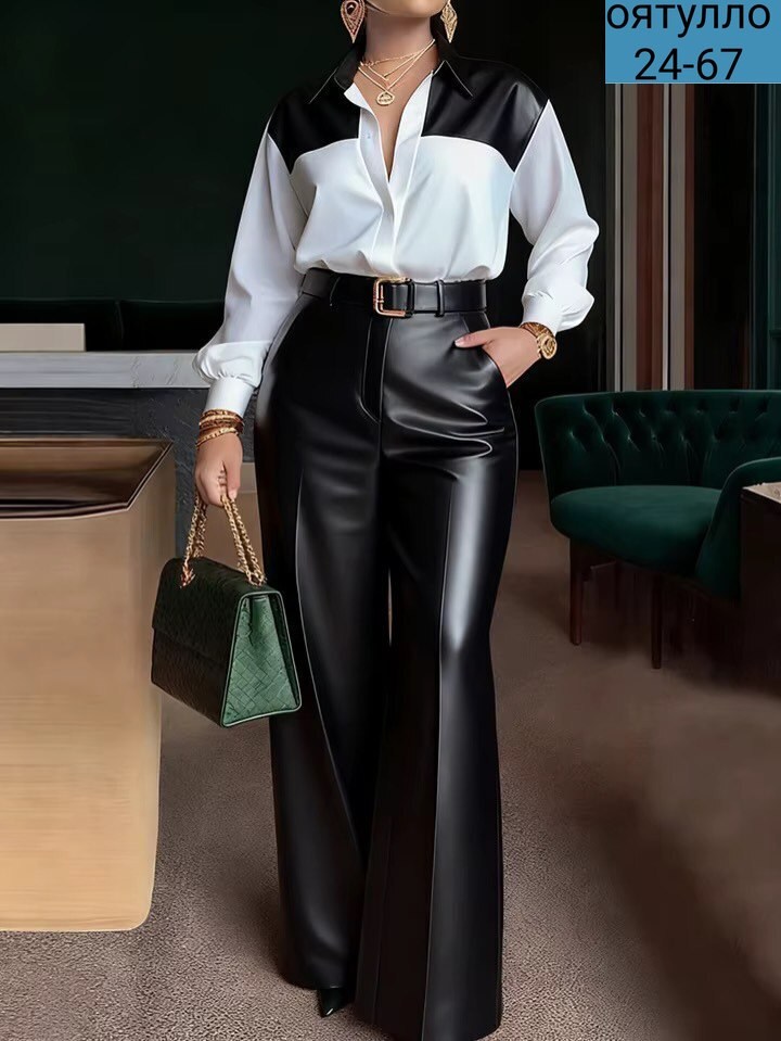 одежда брюки,женские кожаные брюки,брюки модные,брюки из экокожи,женские широкие брюки