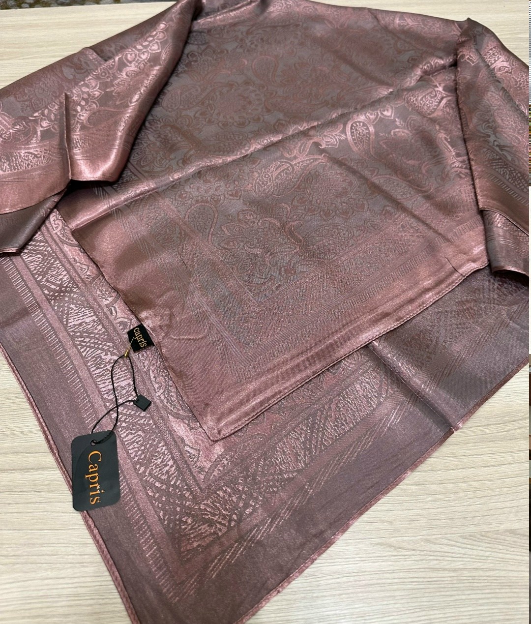 платок атласный,палантин женские,палантин,шарфы и платки,палантин коричневый