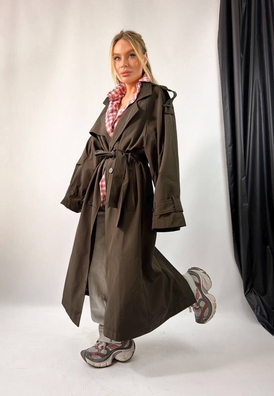 тренч плащ,плащ женский,тренч длинный оверсайз с поясом doctor e,пальто тренч,плащ тренч длинный