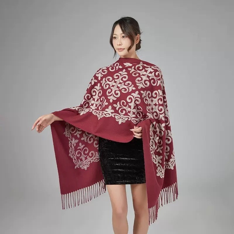 шарфы для женщин,кашемировый палантин с вышивкой,кашемировый платок с вышивкой,женские кашемировые шарфы,китайский красный вышитый кашемировый шарф/шаль для женщин