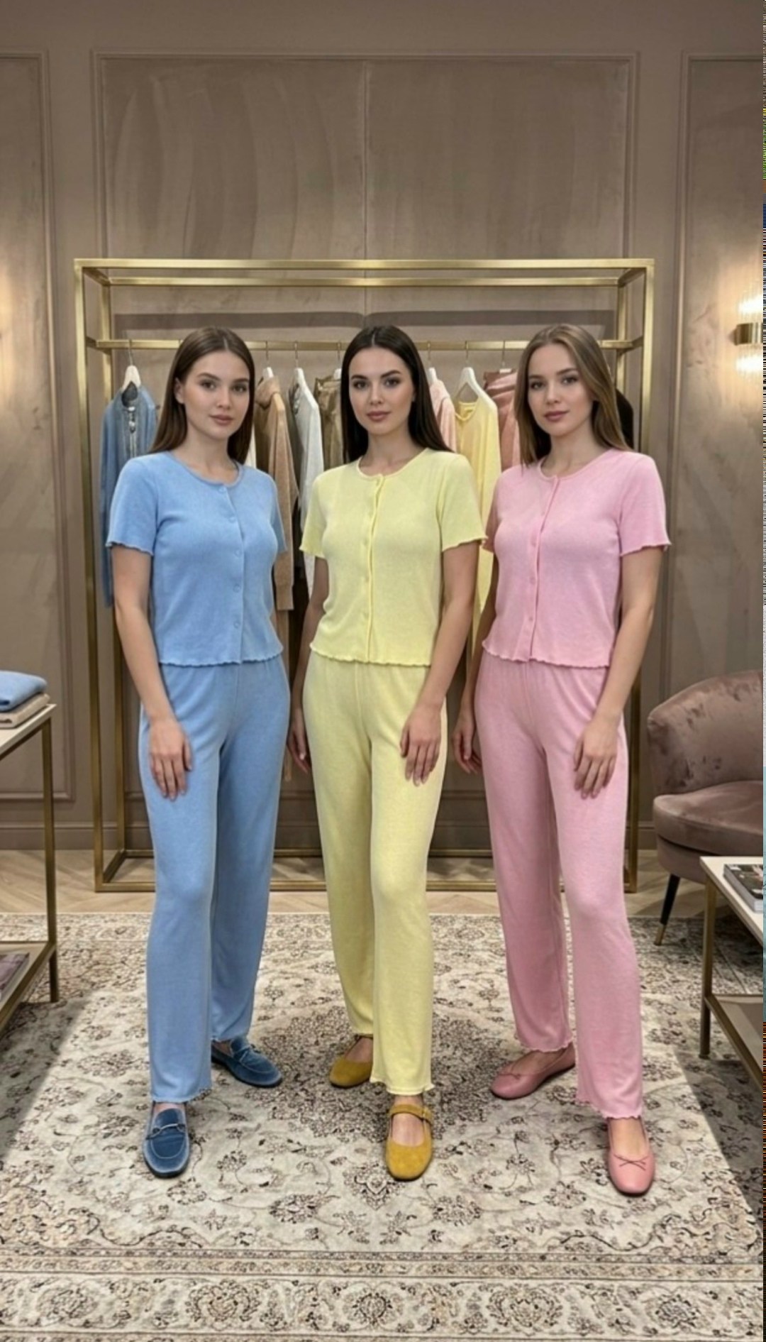 комплект пижама,пижама женская,пижама для женщин,пижама голубая,женская пижама с брюками