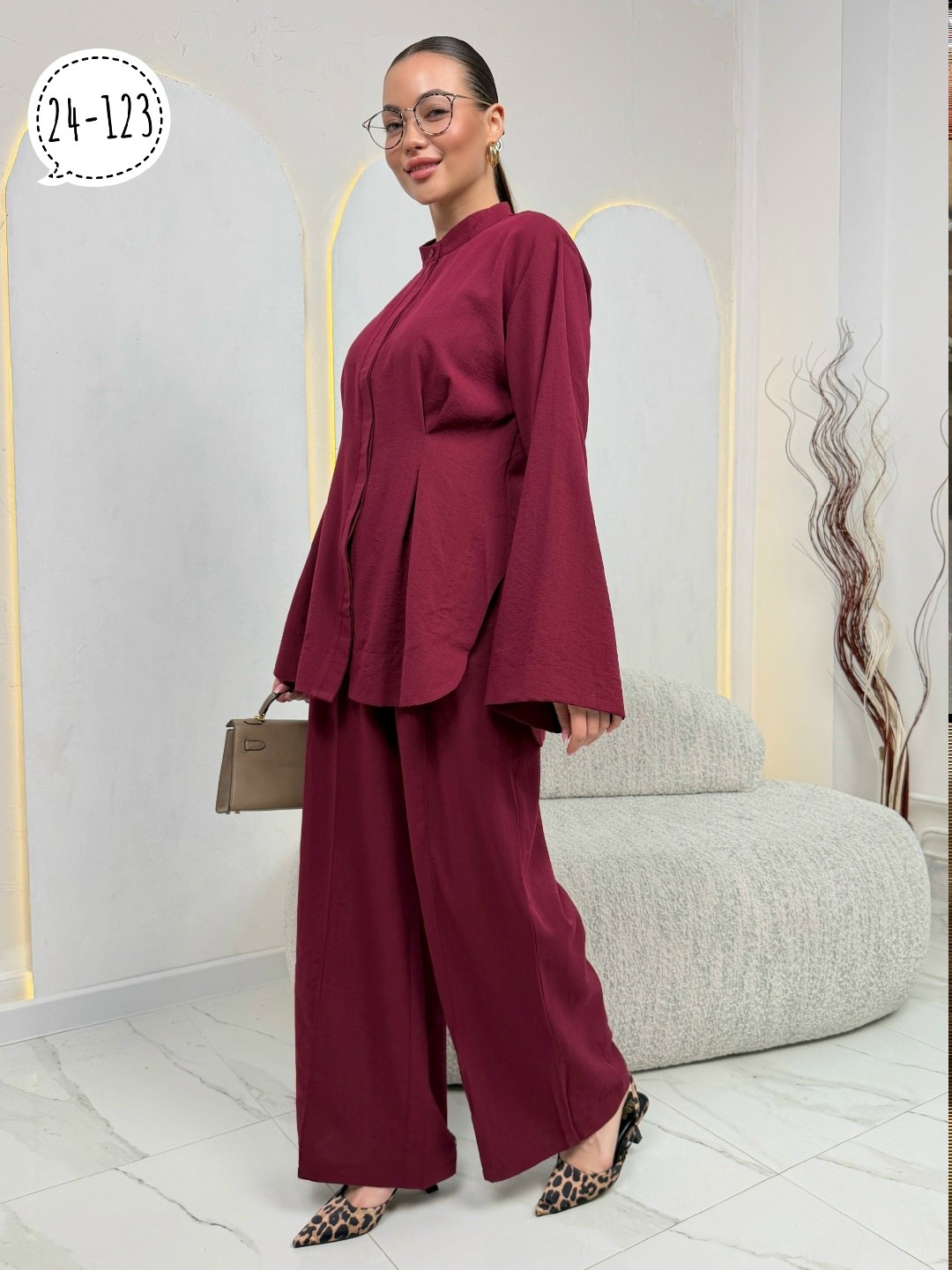 костюм,мусульманская платья,бордовый,комплект з
