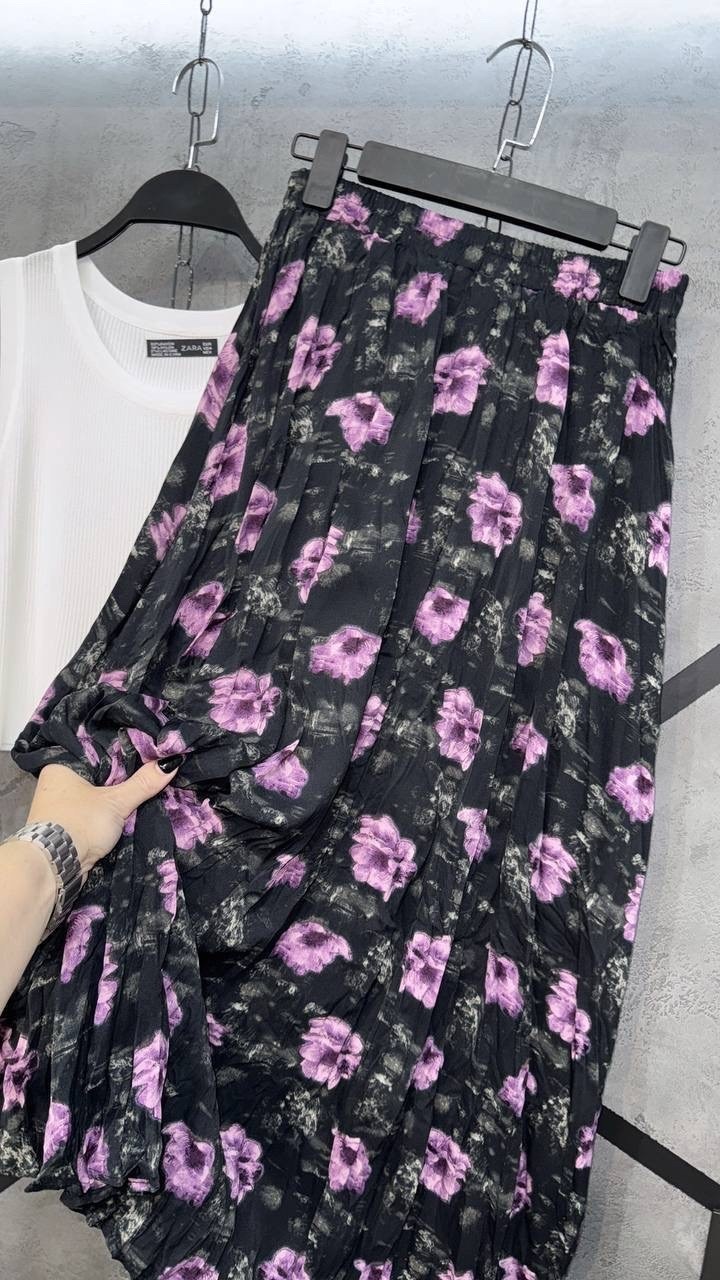 юбка женская,женская плиссированная юбка,юбка,шифоновая юбка,женская плиссированная юбка с цветочным принтом