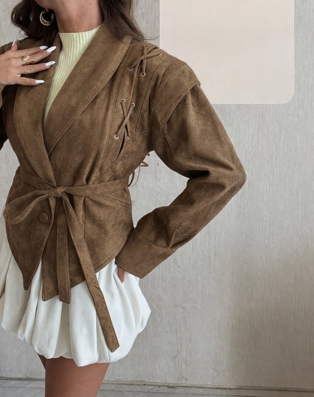 замшевая куртка,куртка замшевая жакет премиум line xz 325217125,куртка замшевая женская,замшевая куртка с поясом,женский замшевый пиджак kusahiki