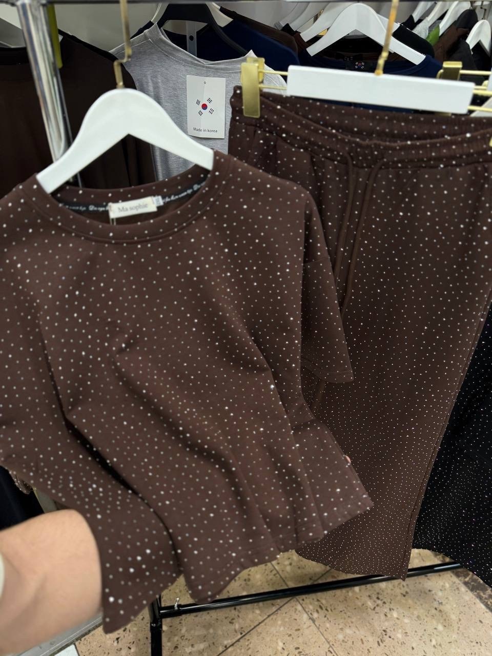 брюки со стразами,широкие брюки,спортивные костюм,комплект костюм,женский костюм