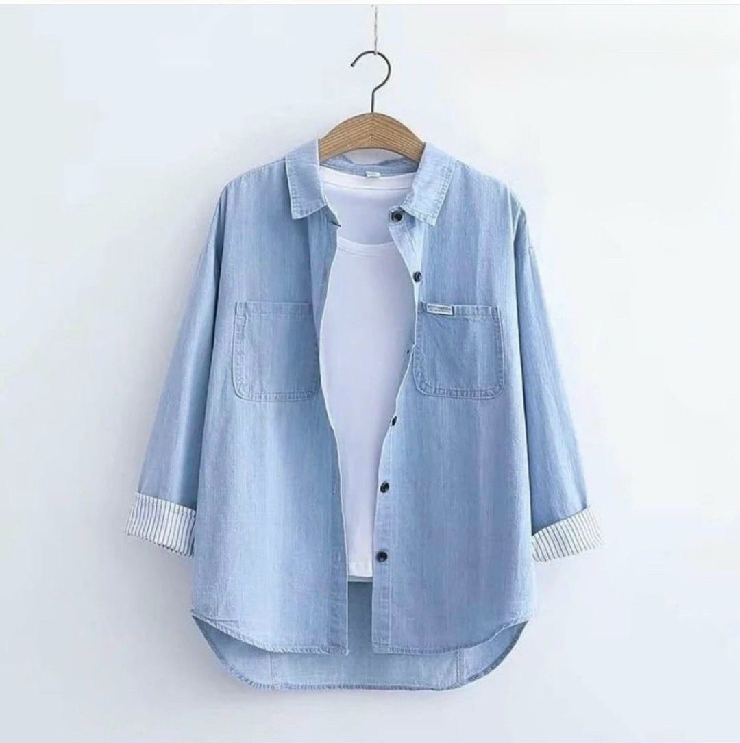 женская джинсовая рубашка с длинным рукавом,рубашка женская джинсовая,рубашка с длинным рукавом джинсовая,джинсовая рубашка женская 2026,рубашка женская голубая