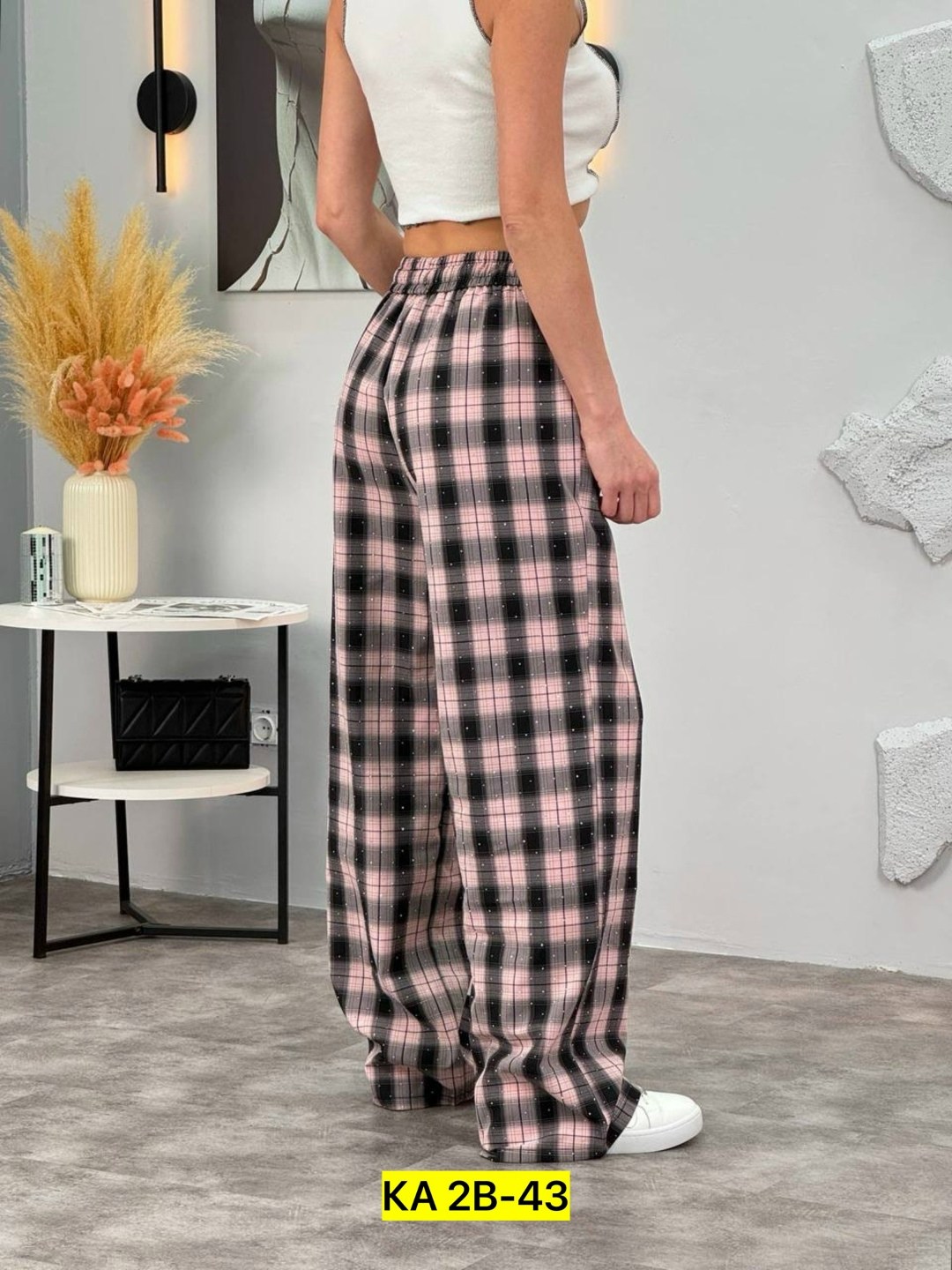 клетчатые штаны женские широкие,штаны в клетку,брюки клетка женские,брюки в клетку,клетчатые брюки
