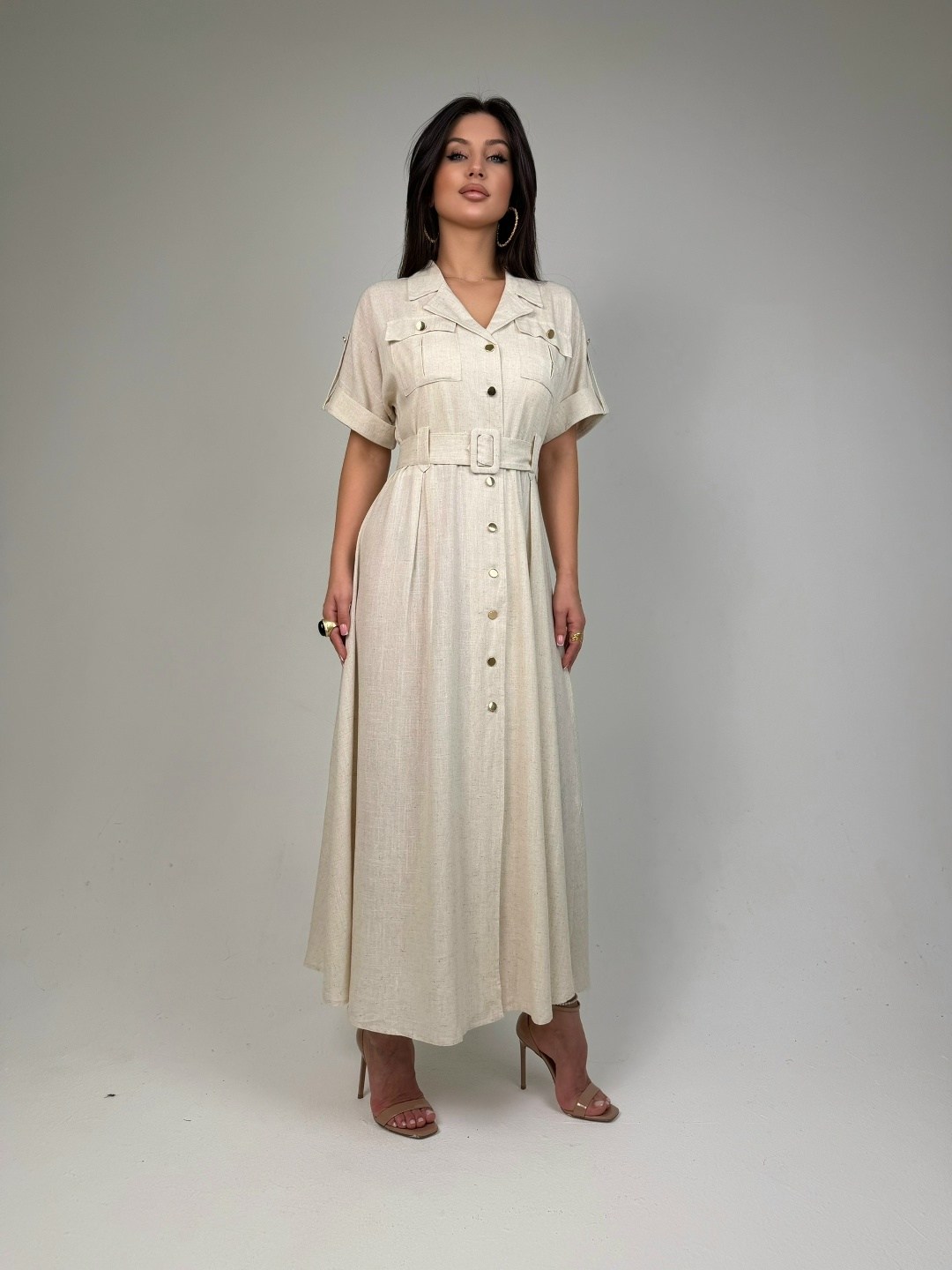 платье в стиле сафари,платье женской,летние платье,льняное платье,платье