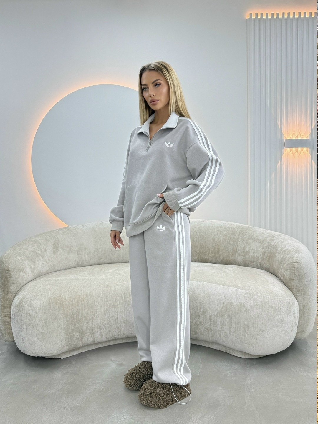 спортивный костюм теплый с начесом с капюшоном оверсайз modern_girlie,спортивный костюм,спортивный костюм женский,костюм с брюками,серый костюм женский