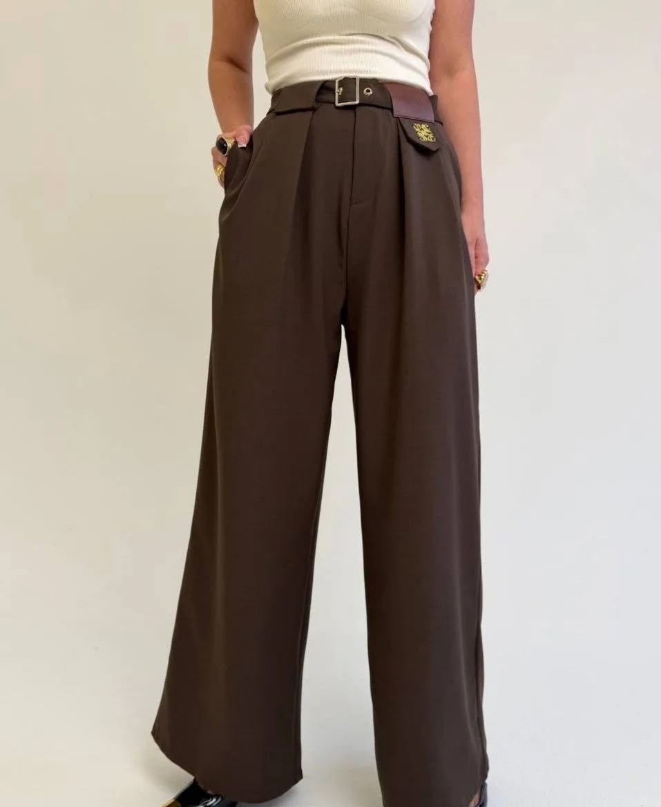 брюки палаццо,брюки палаццо женские,модные брюки,брюки emberens,женские бежевые брюки-палаццо с завышенной талией modal n