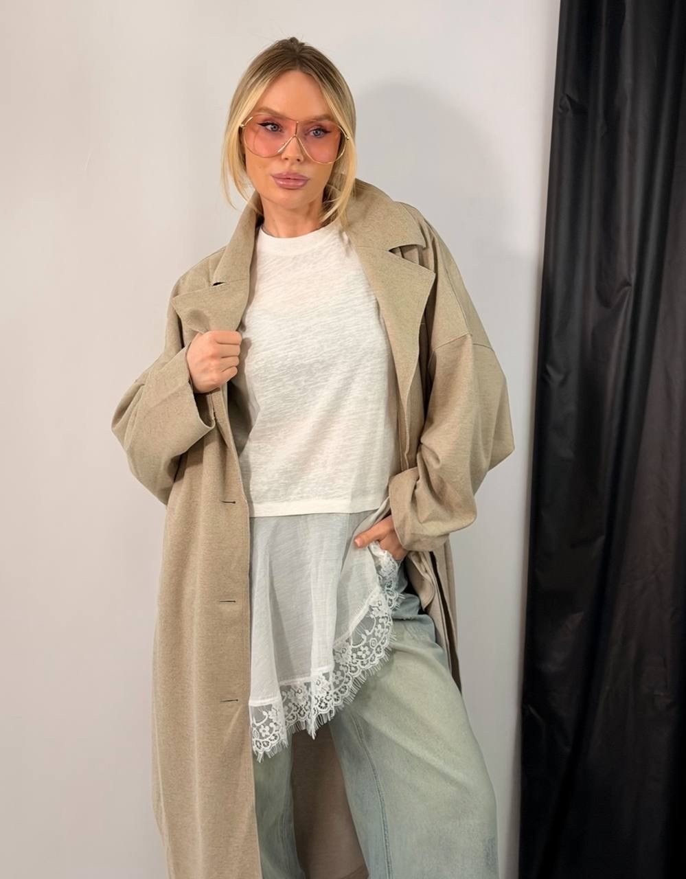 модное пальто,оверсайз тренч,пальто тренч,пальто с поясом