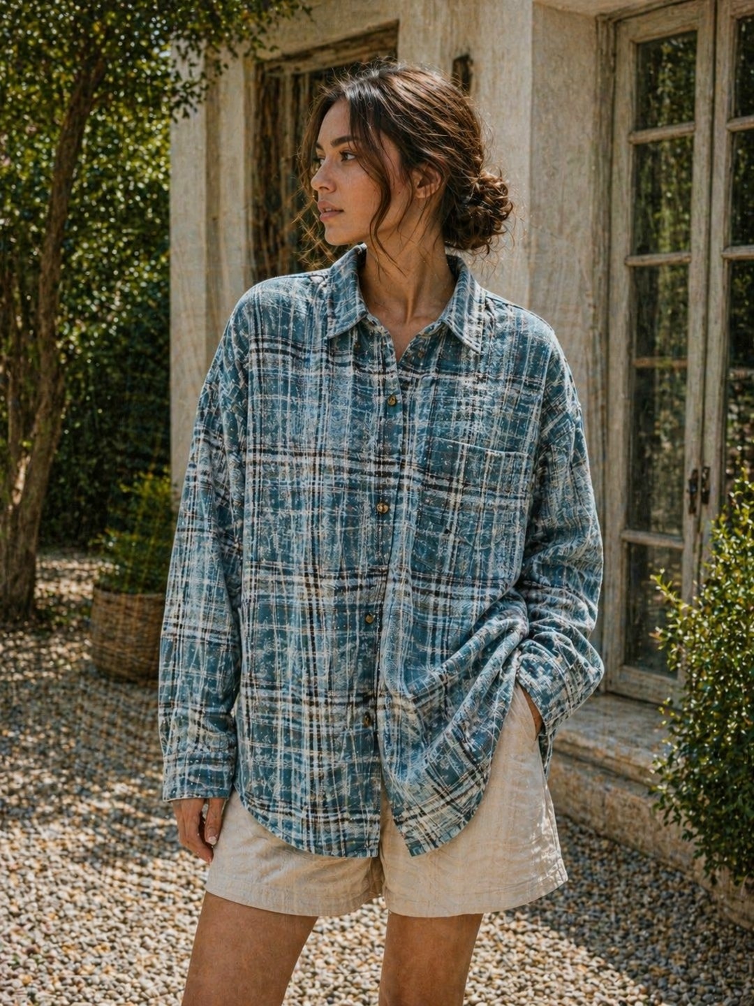 фланелевая рубашка оверсайз в клетку,рубашка оверсайз в клетку,клетчатая рубашка,женская рубашка в клетку,рубашка в клетку