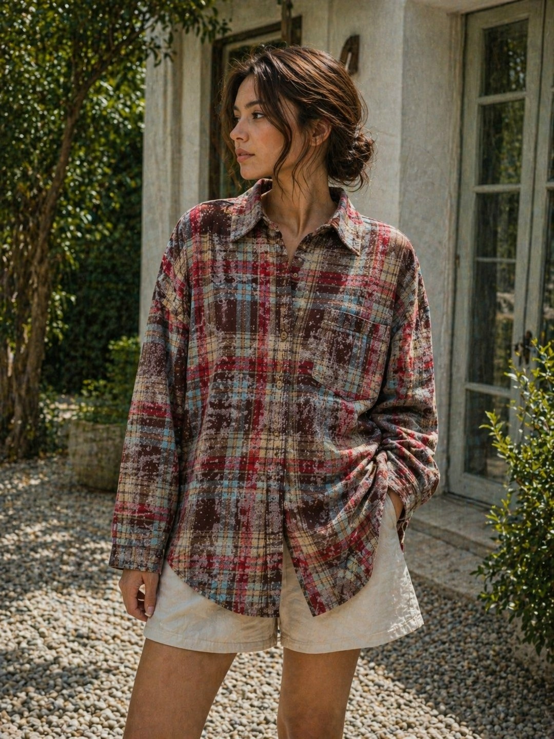 фланелевая рубашка оверсайз в клетку,рубашка оверсайз в клетку,клетчатая рубашка,женская рубашка в клетку,рубашка в клетку