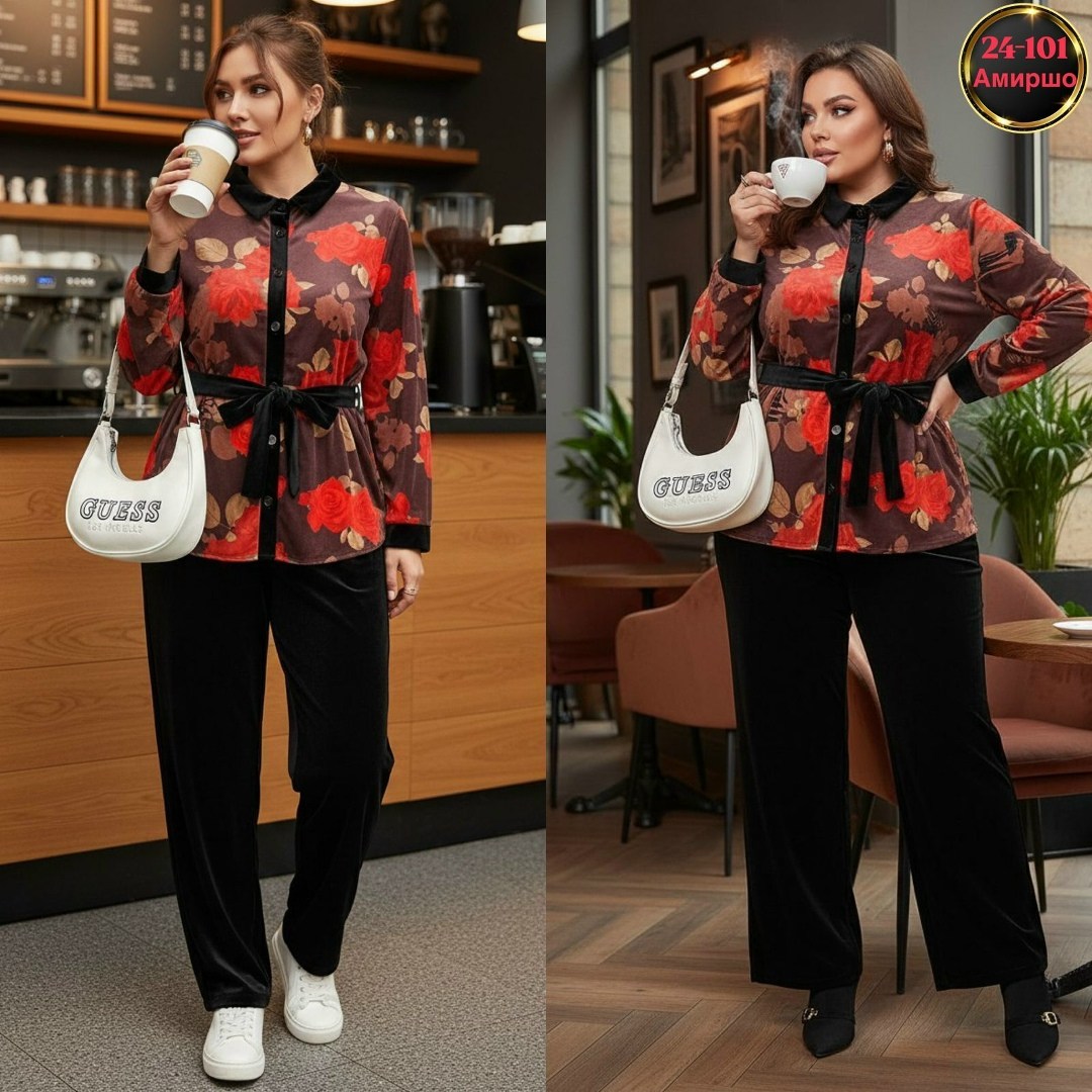 женские костюмы больших размеров,на полных велюровый спортивный костюм,костюм велюровый,костюм с брюками,cпортивный костюм велюровый