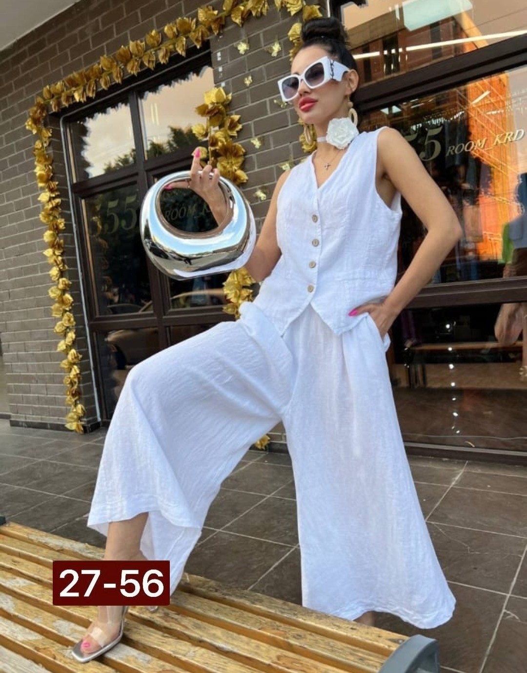 джинсовый костюм брючный палаццо с жилетом vera nova,женский брючный костюм,брючный костюм женский с жилетом,джинсовый брючный костюм,джинсовый костюм брючный палаццо с жилетом vera nova 327890108