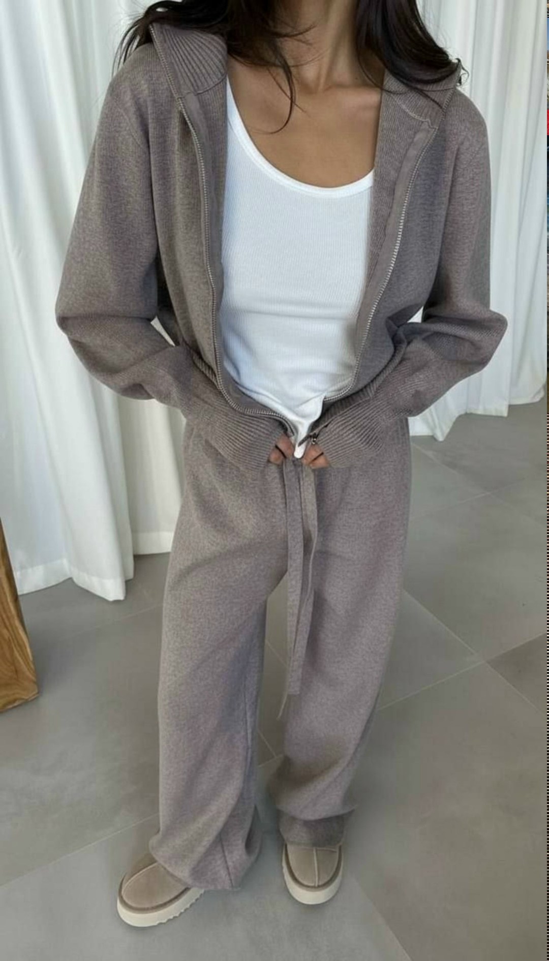 брючный костюм женский,теплый костюм трикотажный на молнии вязаный the lén 527646323,костюм трикотажный,костюм женский трикотажный,костюм трикотажный на молнии вязаный the lén