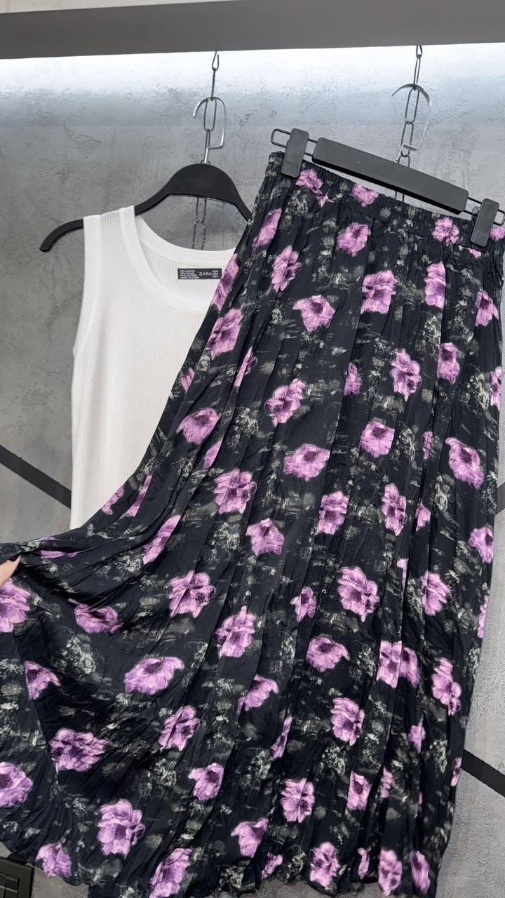 юбка женская,женская плиссированная юбка,юбка,шифоновая юбка,женская плиссированная юбка с цветочным принтом