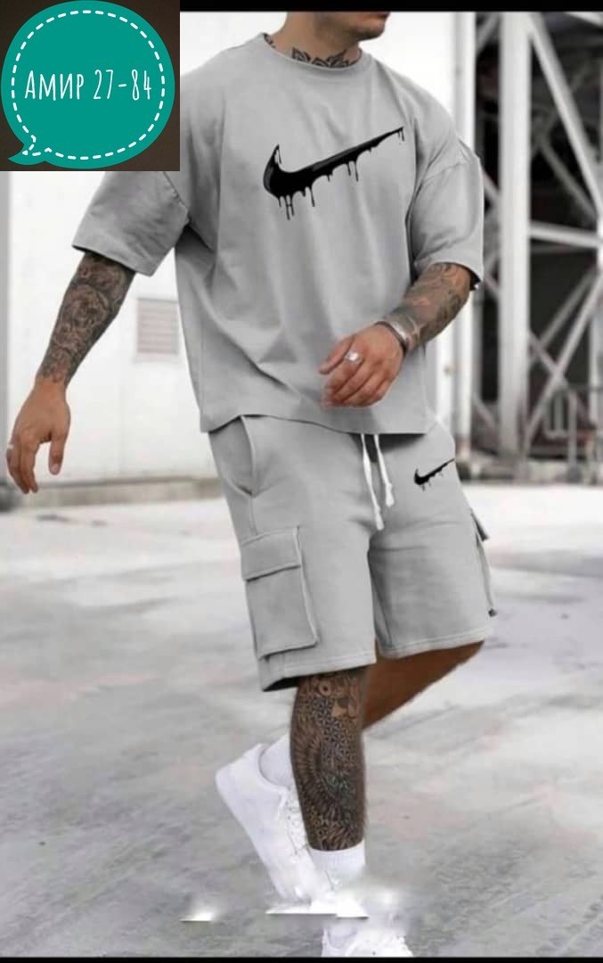 костюм спортивный мужской,костюм спортивный мужской с шортами,спортивные костюм с шортами,мужская мода,мужской костюм с шортами и футболкой