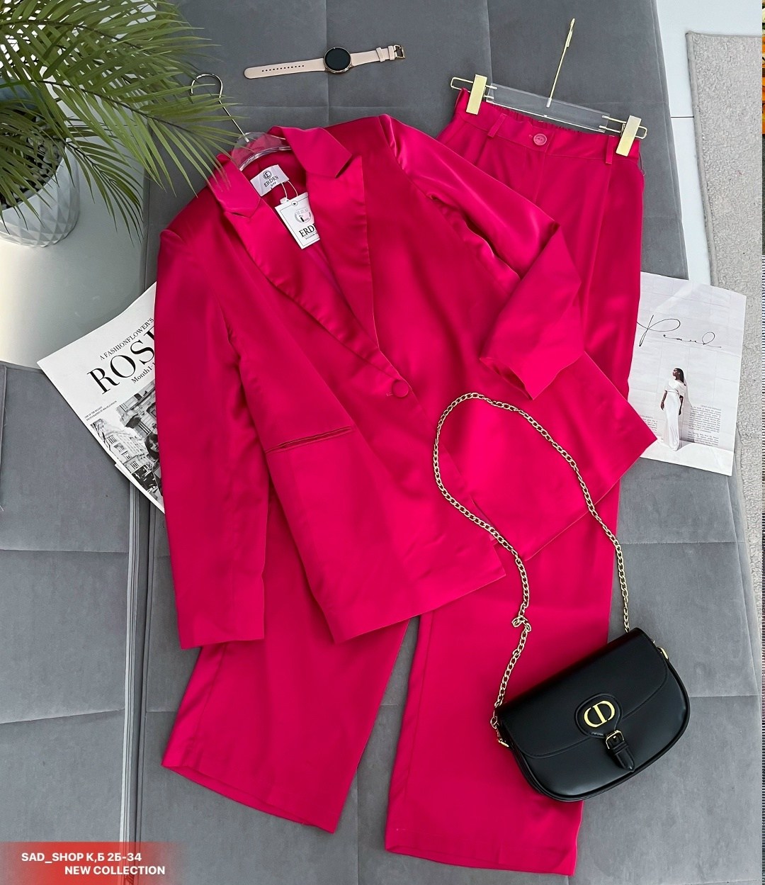 розовый брючный костюм,женский брючный костюм,костюм женский,брючный костюм-двойка розовый,розовый костюм
